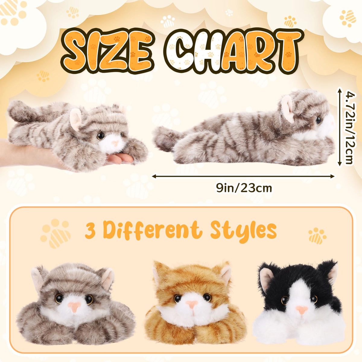 Harrycle yellow cat plush toy adds a playful touch to any shelf