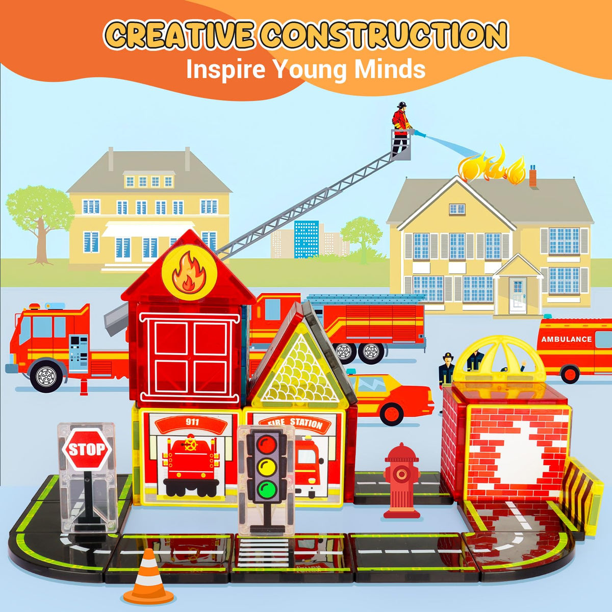 HarworLife fire station base doubles as a versatile play foundation for firefighting scenes