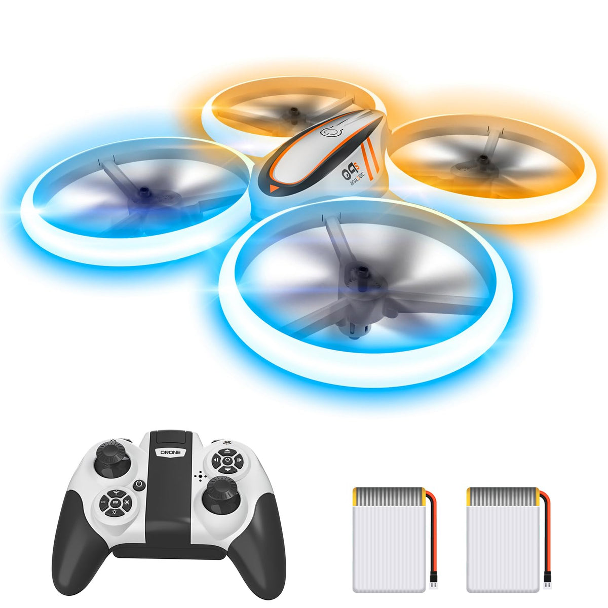 HASAKEE Q9s drone with blue and orange LEDs for vivid night flights