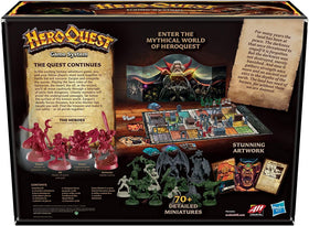 Hasbro Avalon Hill HeroQuest box art showcases the dungeon fantasy atmosphere.
