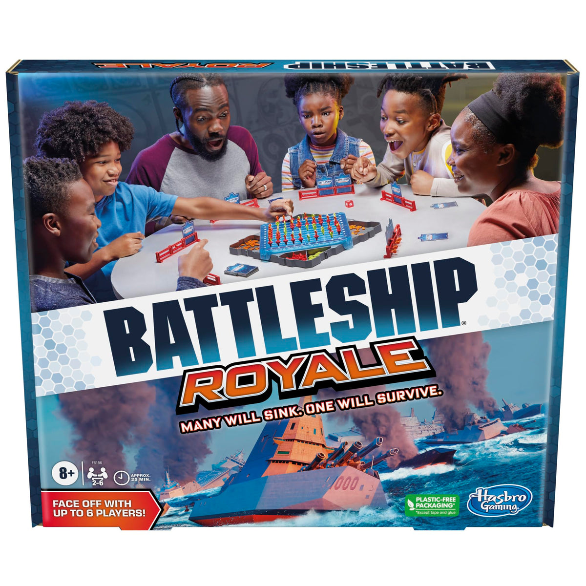 Hasbro Battleship Royale game box ready for family game night and quick setup