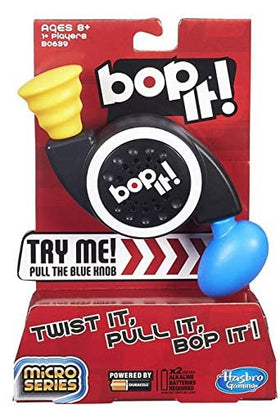 Hasbro Bop It Micro Series action—quick cues for solo or group rounds.