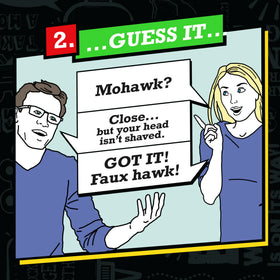 Hasbro Catch Phrase teams compete as clues are given and guessed.