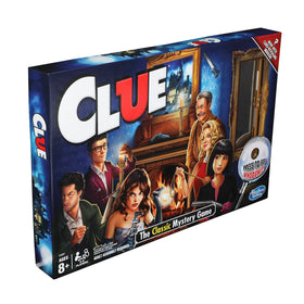 Hasbro Clue gameboard with rooms for deduction.