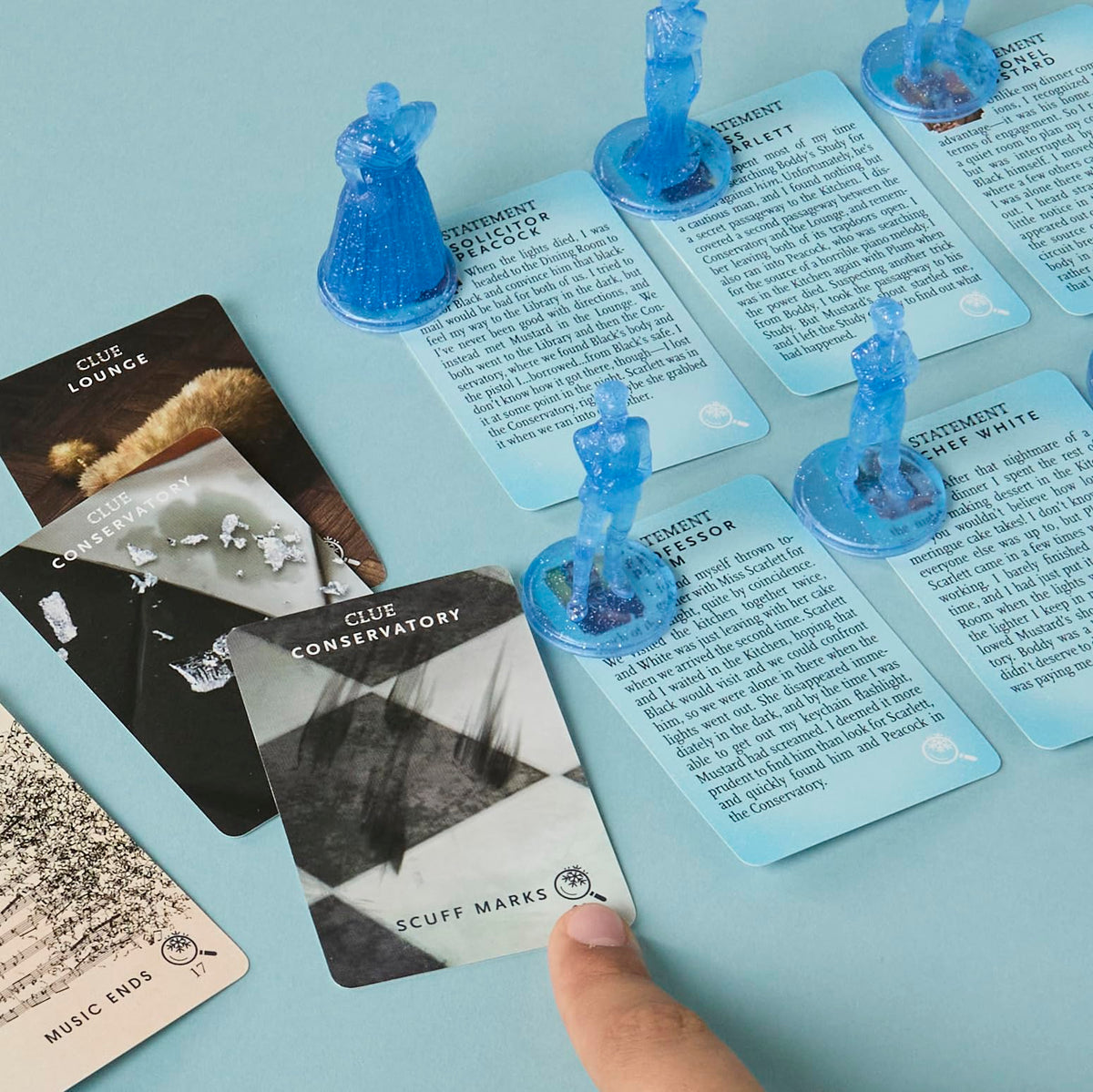 Hasbro Clue Secrets Under Snowfall 24-day mystery unfolds step by step.