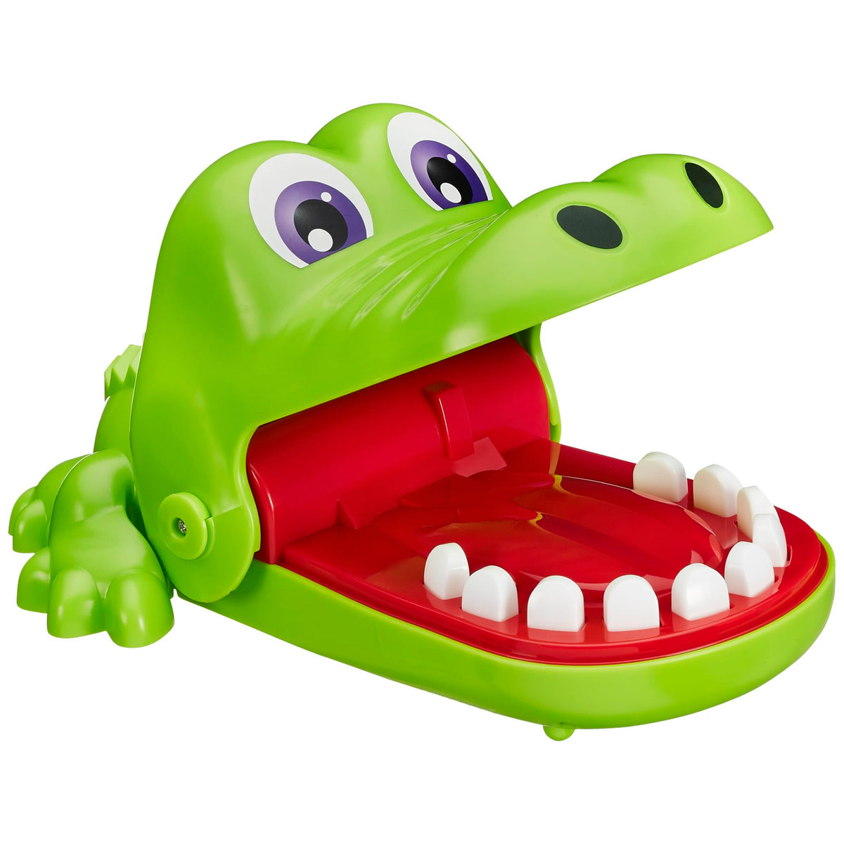 Hasbro Crocodile Dentist mouth-open image shows easy reset between turns.