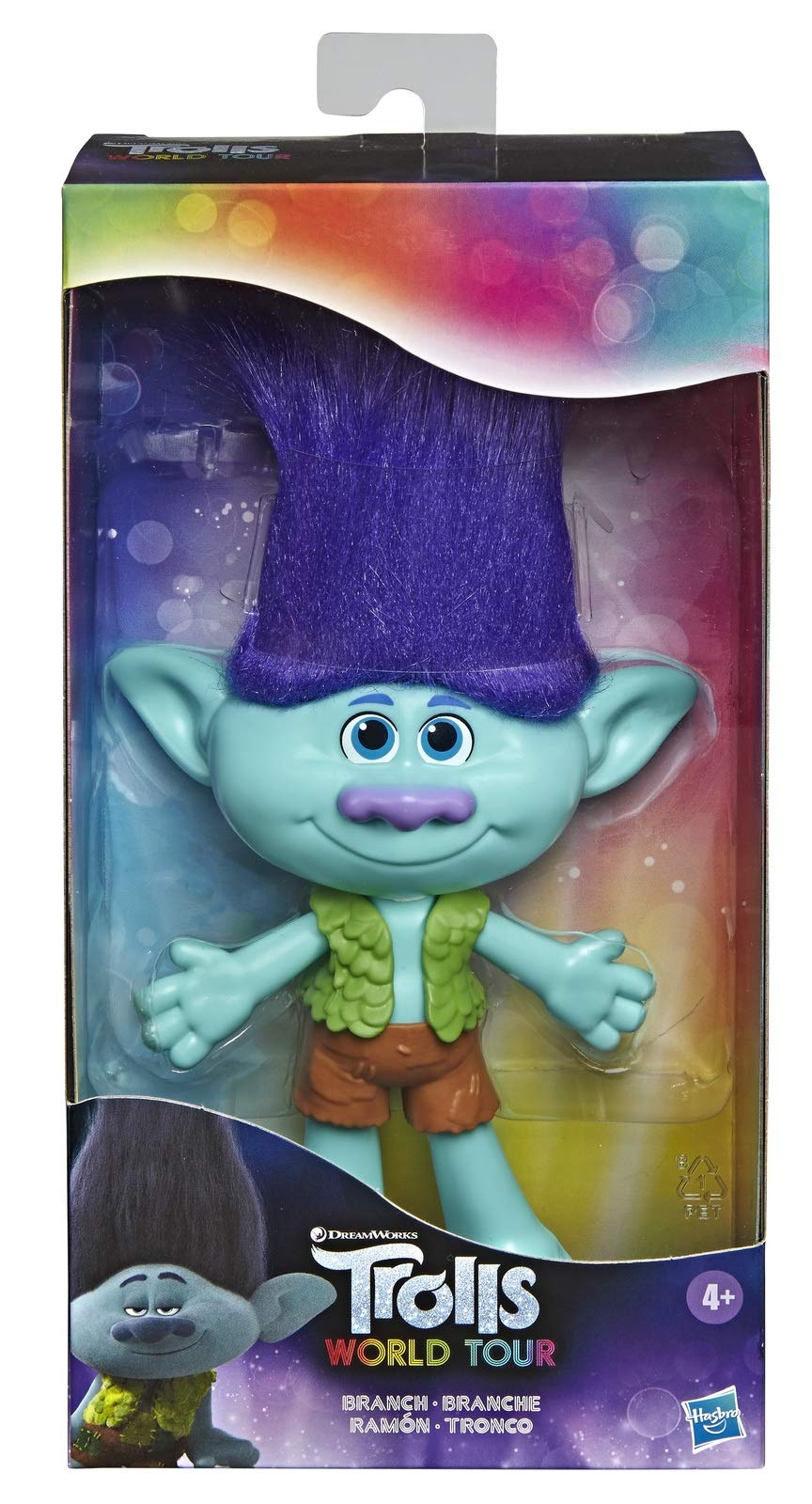 Hasbro DreamWorks Trolls World Tour Branch doll detail for display and collectability