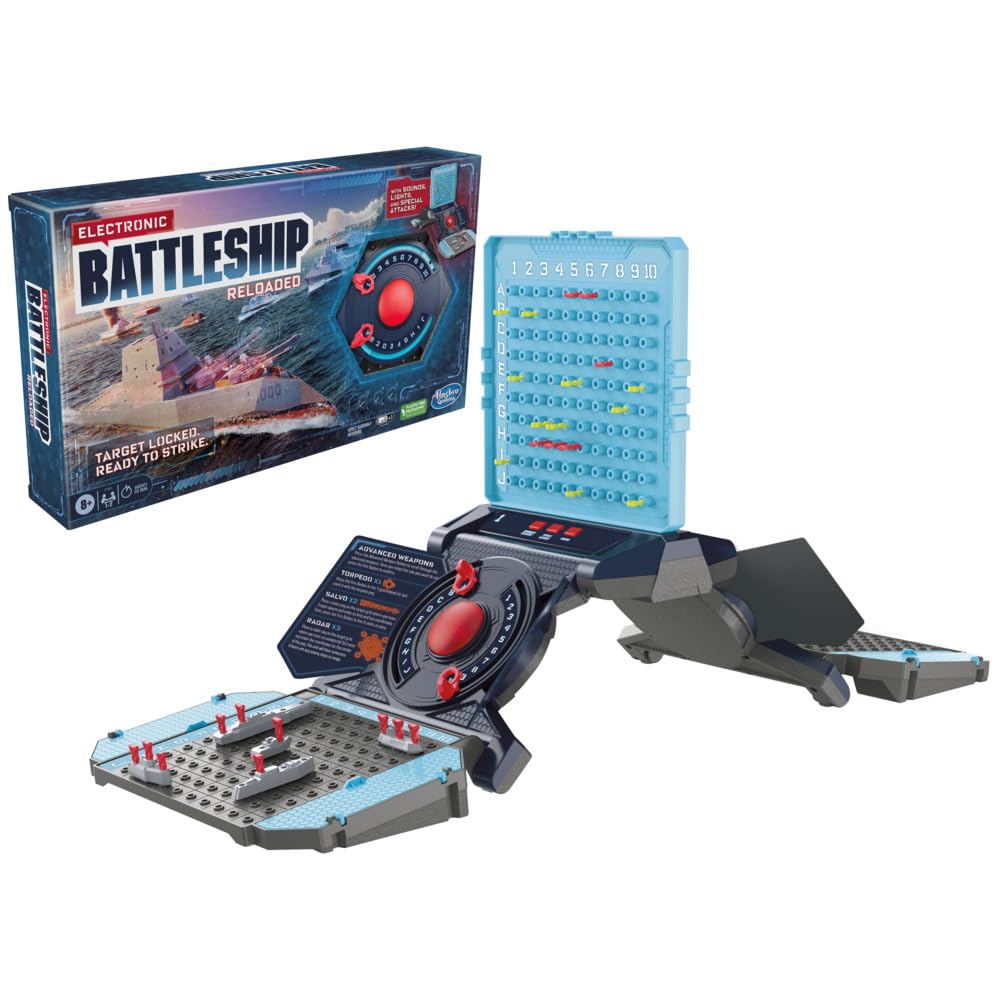 Hasbro Electronic Battleship Reloaded control panel enhances immersive, interactive naval battles.