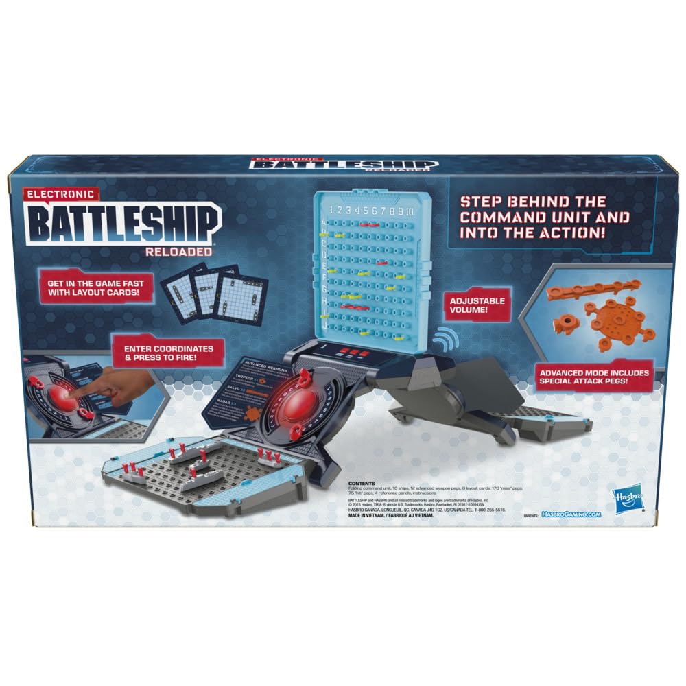 Hasbro Electronic Battleship Reloaded folding unit enables compact, easy storage.