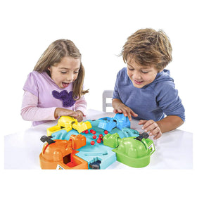 Hasbro Hungry Hungry Hippos close-up of 20 marbles for sizzling action.