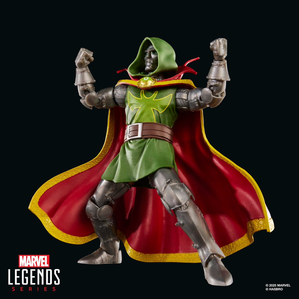 Hasbro Emperor Doom window box packaging for easy display and protection.