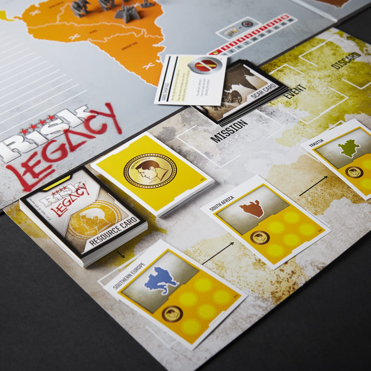 Hasbro Gaming Avalon Hill Risk Legacy sticker sheet marking evolving territories