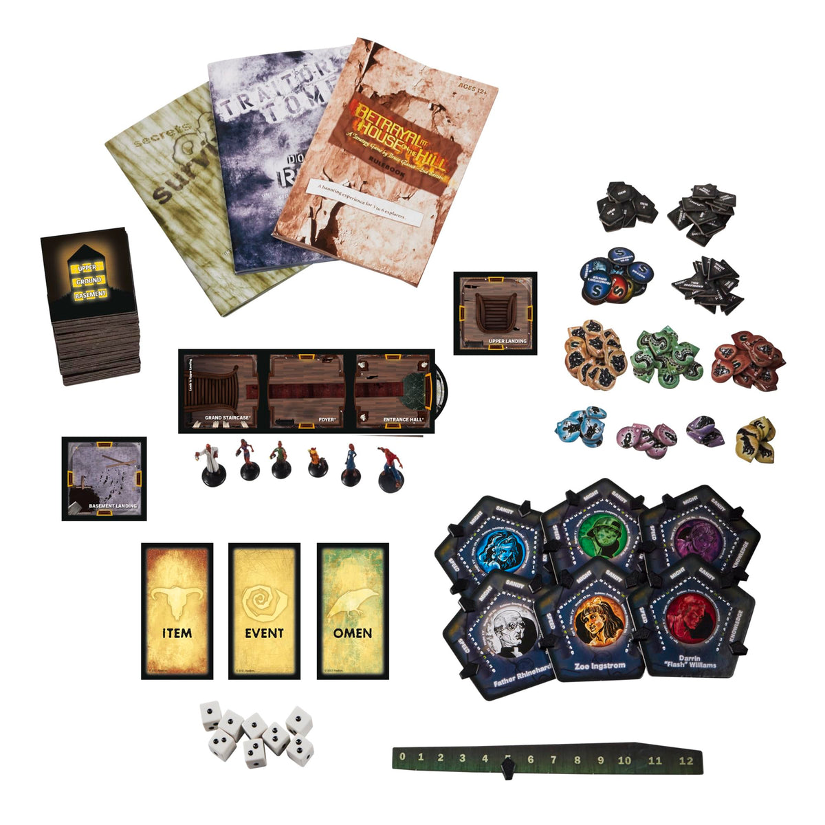 Hasbro Gaming Betrayal at House on the Hill explorer miniatures bring the mansion to life
