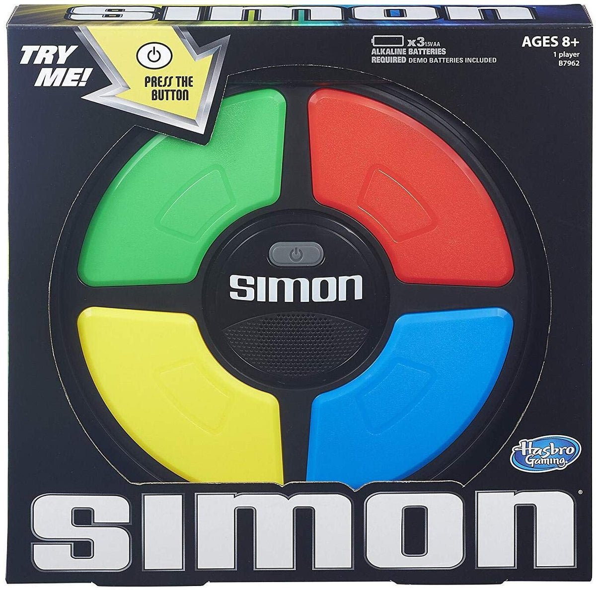 Hasbro Gaming Classic Simon unit with four colored buttons for memory challenge
