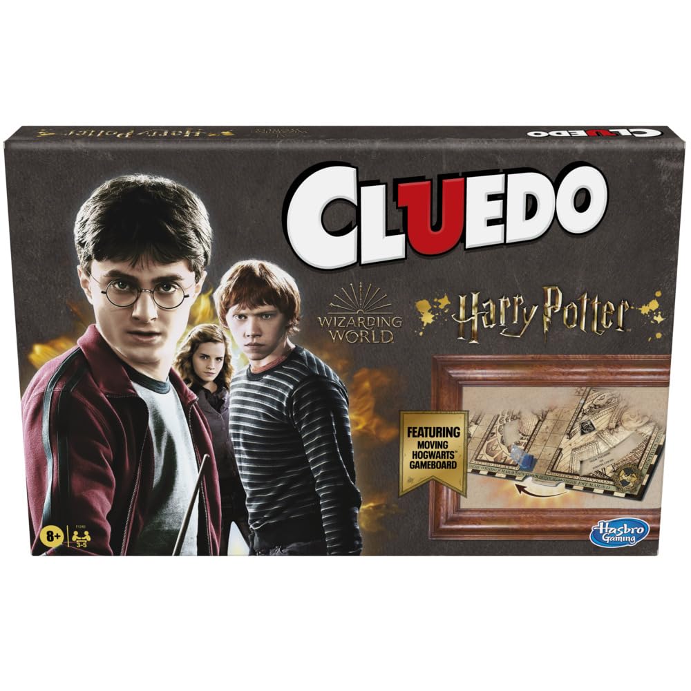 Hasbro Gaming Clue Wizarding World edition cover inviting family play