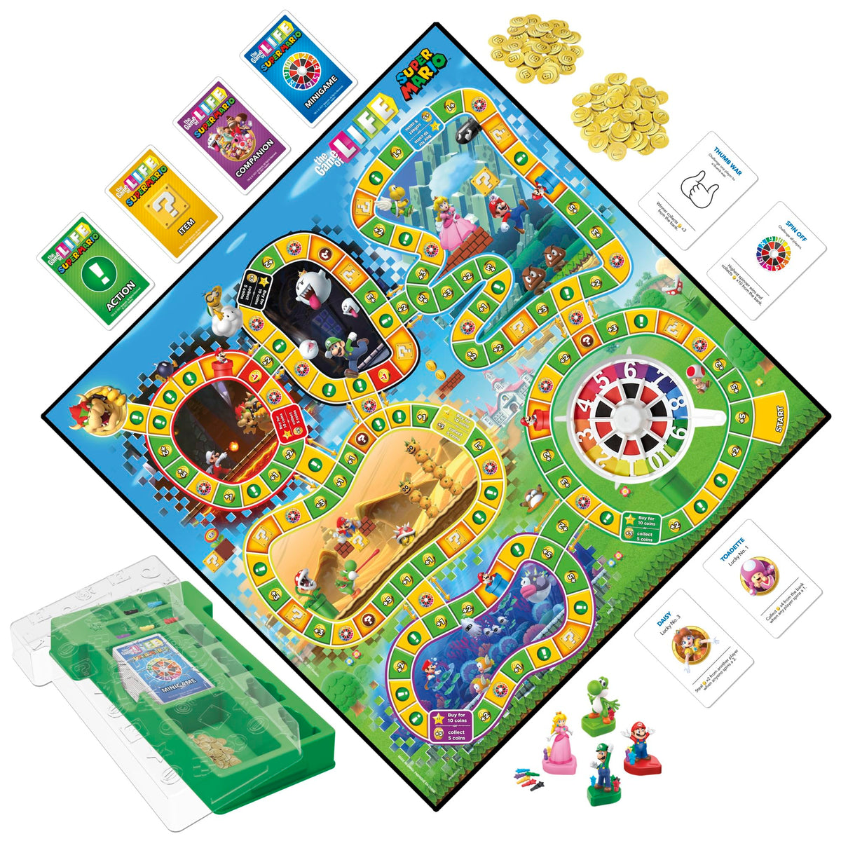 Hasbro Gaming Super Mario Edition character tiles for family-friendly competition