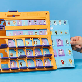 Hasbro Guess Who? Bluey Edition portable travel case for on-the-go fun.