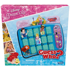 Hasbro Gaming Guess Who Disney Princess Edition box display featuring princess characters for family fun