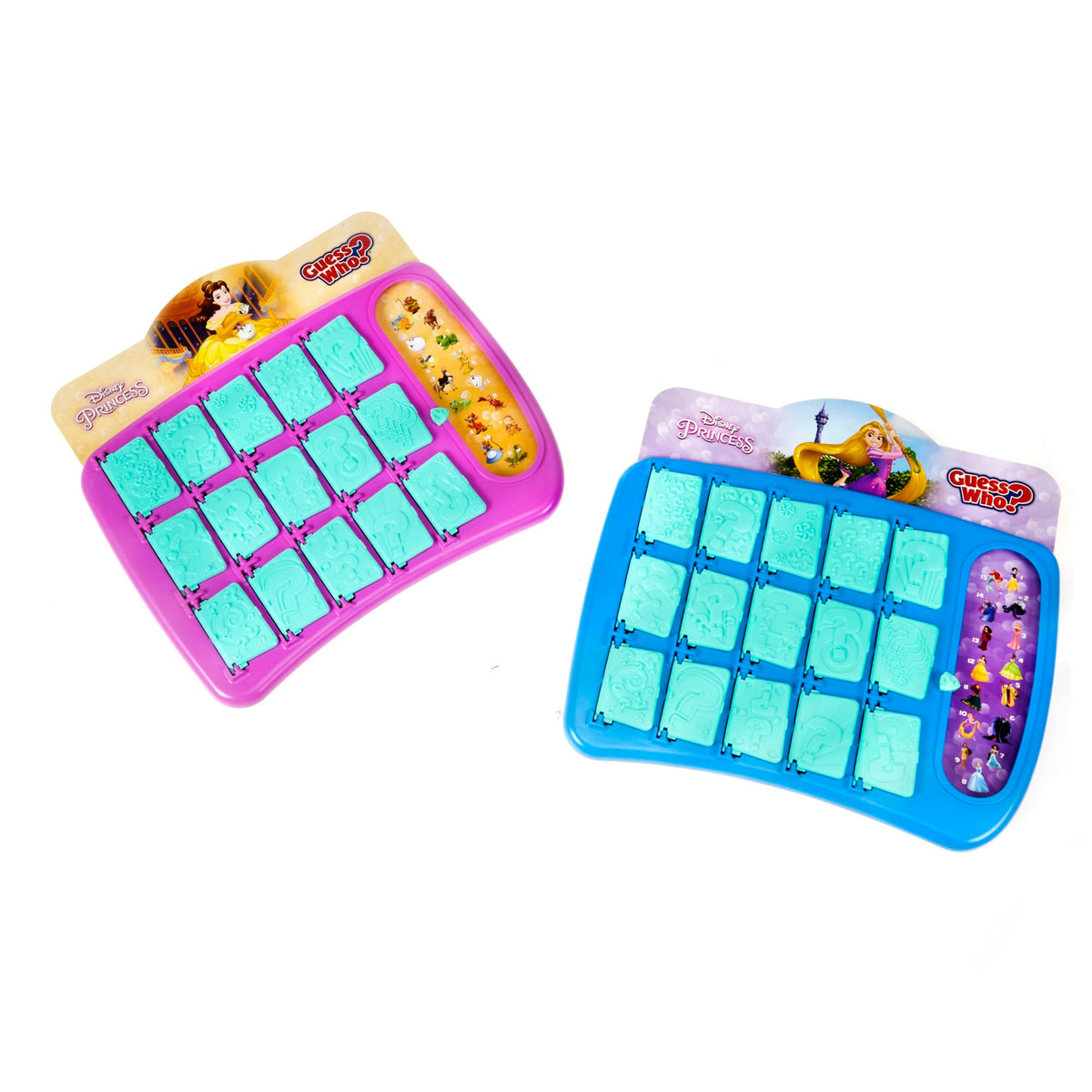 Hasbro Gaming Guess Who Disney Princess pieces neatly stored in a travel case
