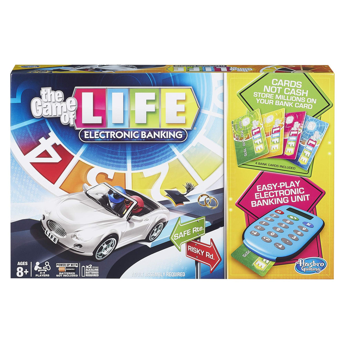 Hasbro Gaming The Game of Life board with electronic banking unit for faster turns.