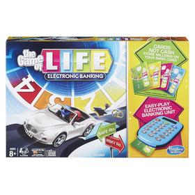 Hasbro Gaming The Game of Life board with electronic banking unit for faster turns.