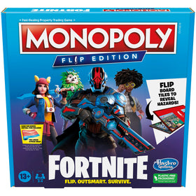 Hasbro Gaming Monopoly Flip Edition Fortnite board showing locations for strategic play