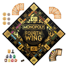 Monopoly Fourth Wing Edition seven metal dragon tokens in bright colors for tactile play.