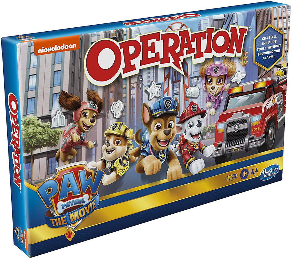 Hasbro Gaming Operation Paw Patrol Movie Edition box, ideal for family game nights.