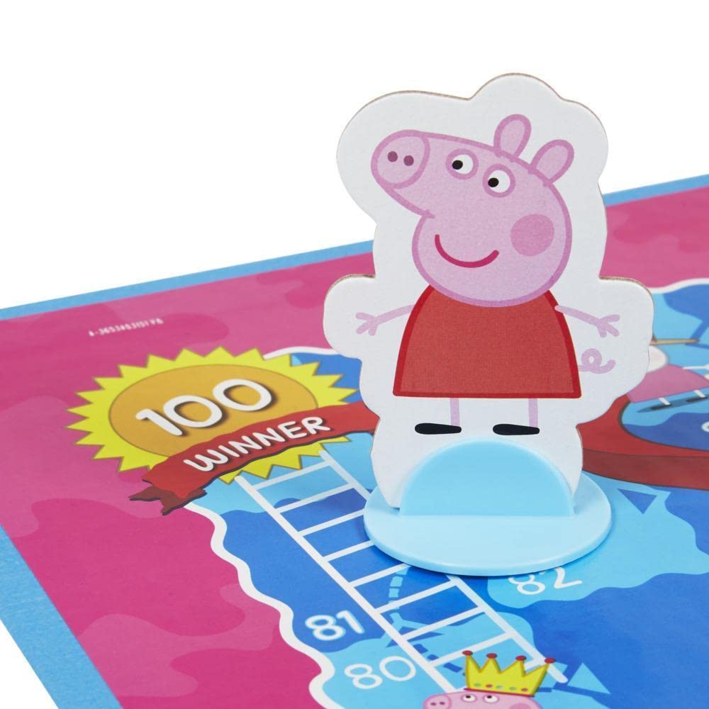 Peppa Pig edition spinner with numbered spaces guiding counting during play.