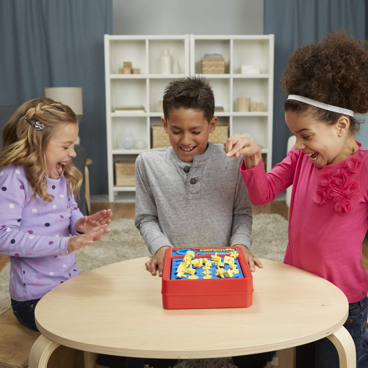 Hasbro Perfection plays solo or with friends for flexible preschool fun.