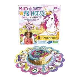 Hasbro Gaming unicorn edition necklace pieces help color-matching on turns.