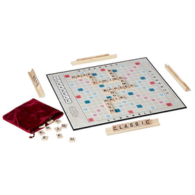 Hasbro Gaming Scrabble 1949 edition tile racks helping organize letters during play