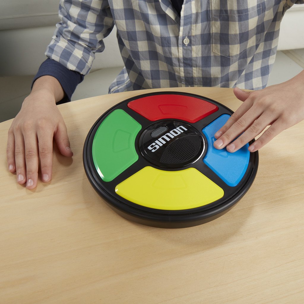 Hasbro Gaming Simon Game compact design fits busy shelves and travel play.