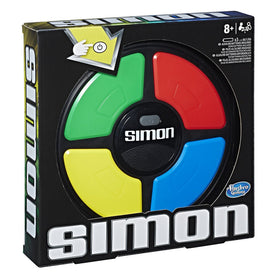 Hasbro Gaming Simon Game shows a lights sequence for memory practice at home.