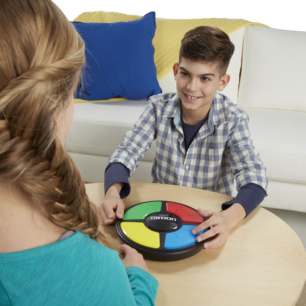Hasbro Gaming Simon Game score display helps track personal bests between rounds.