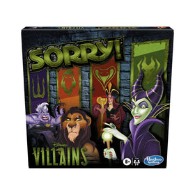 Hasbro Gaming Sorry! Disney Villains Edition box front for family play.