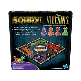 Disney villain pawns Ursula, Jafar, Scar on Hasbro Sorry edition.