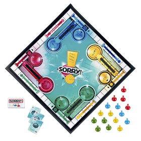 Hasbro Gaming Sorry! slides and pawns action adds playful suspense.