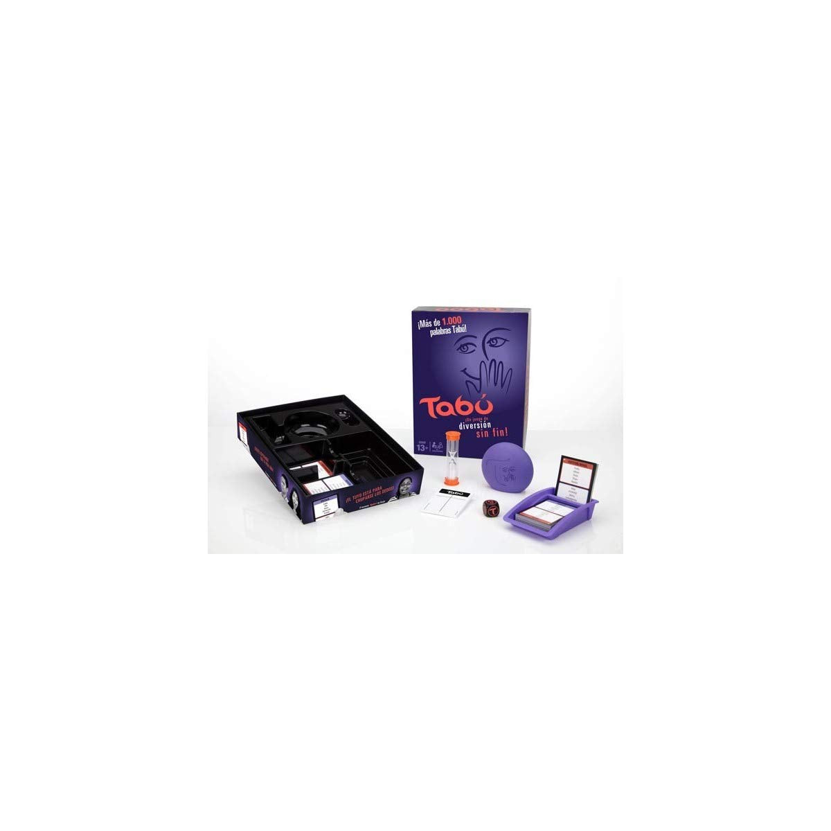 Hasbro Gaming Taboo Dice Game Spanish Version dice shown for quick clue guessing.