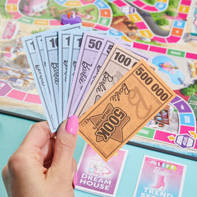 Hasbro The Game of Life Barbie Edition Family Night setup; ideal for cozy evenings with loved ones.