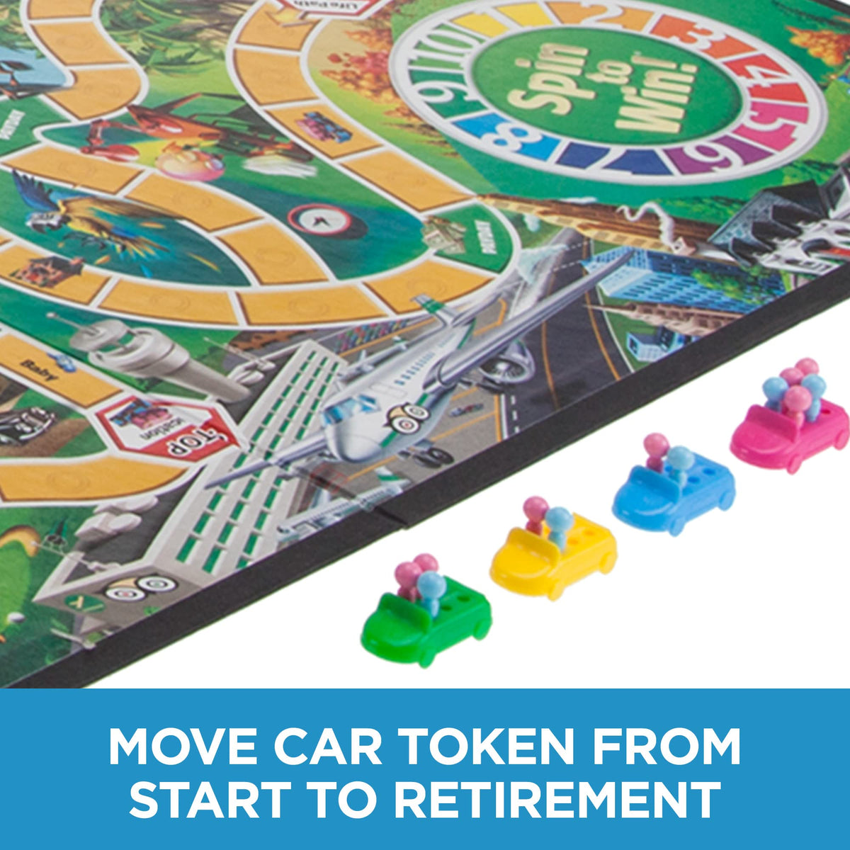 Hasbro The Game of Life retirement moment with wealth tally for endgame