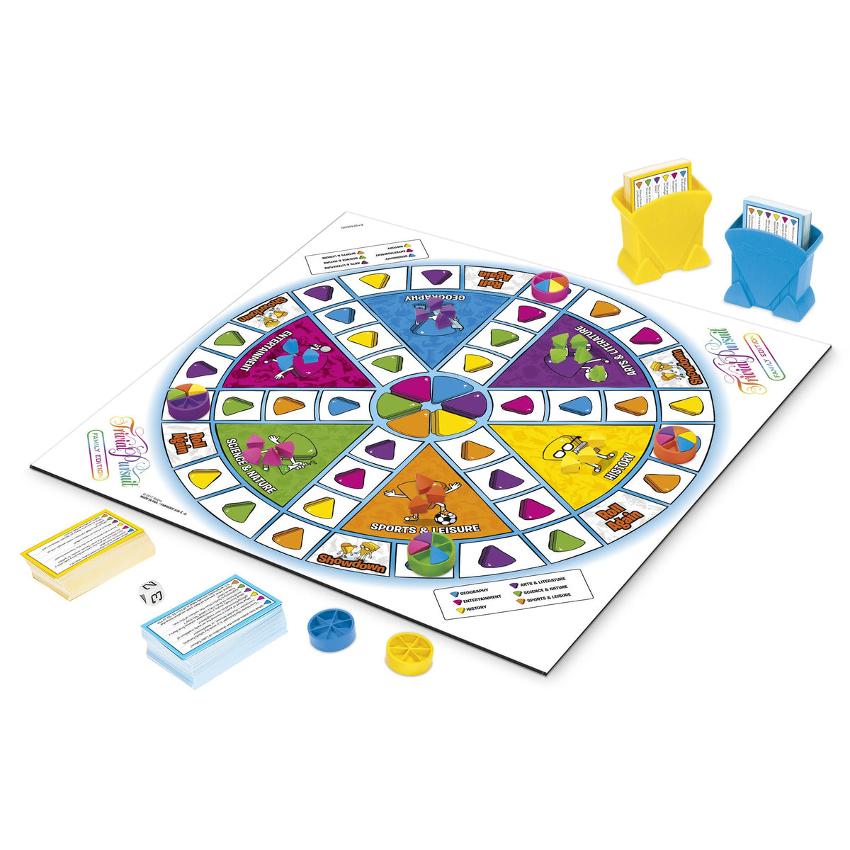 Hasbro Gaming Trivial Pursuit Family Edition cards spread for play