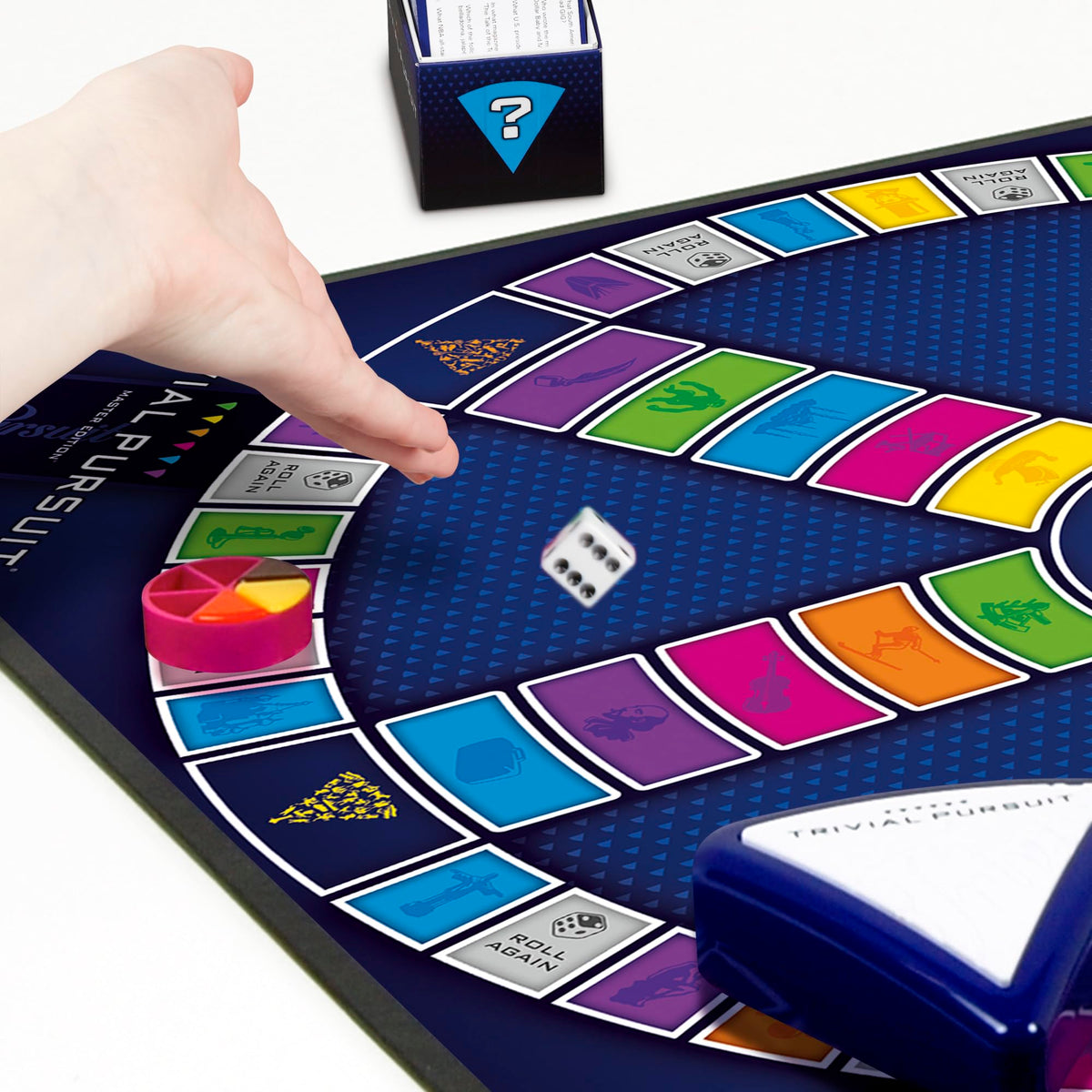 Hasbro Gaming Trivial Pursuit Master Edition timer helps pace a lively session