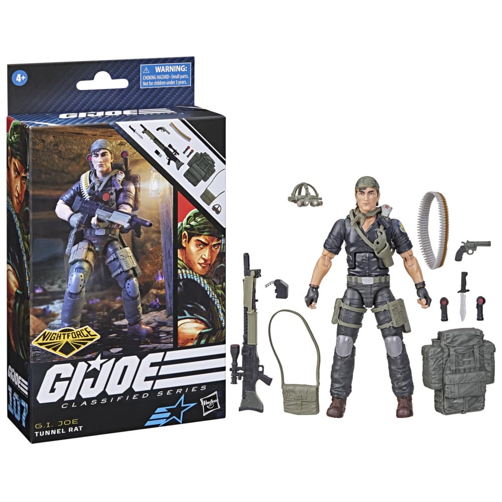 Hasbro G.I. Joe Nightforce Tunnel Rat figure front view for dynamic display