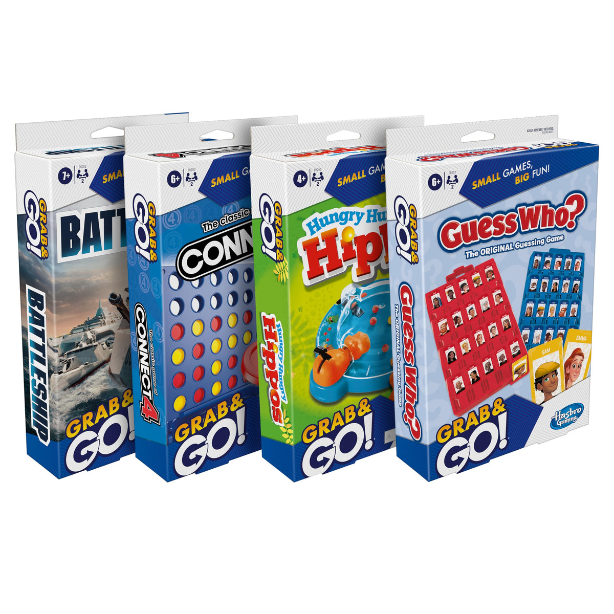 Hasbro Grab and Go Battleship travel game for two players, compact and portable.