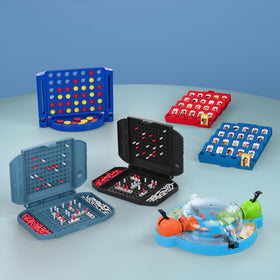 Hasbro Grab and Go Guess Who travel game for two, quick setup on the go.