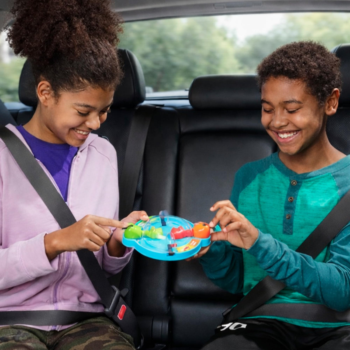 Hasbro Grab and Go two-player board games in a compact set.