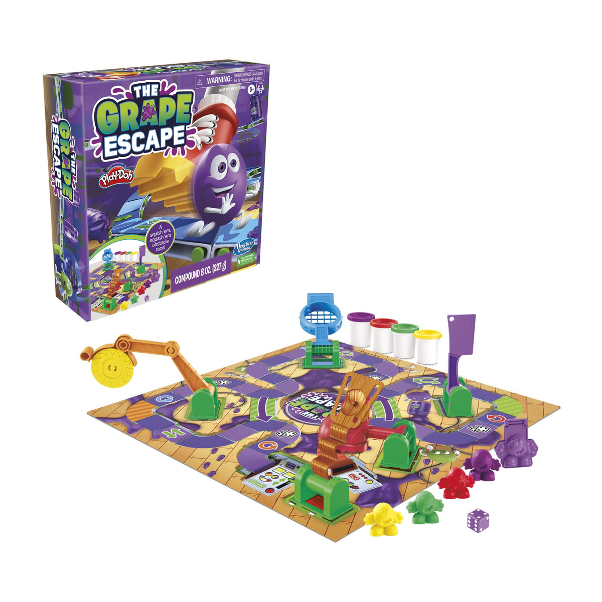 Hasbro Grape Escape grape characters ready for squish and reset play.