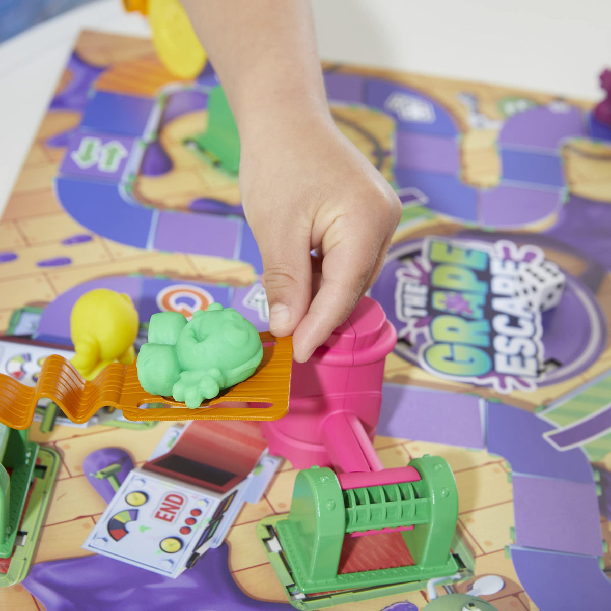 Hasbro Grape Escape launcher enables fast paced, fun competition.