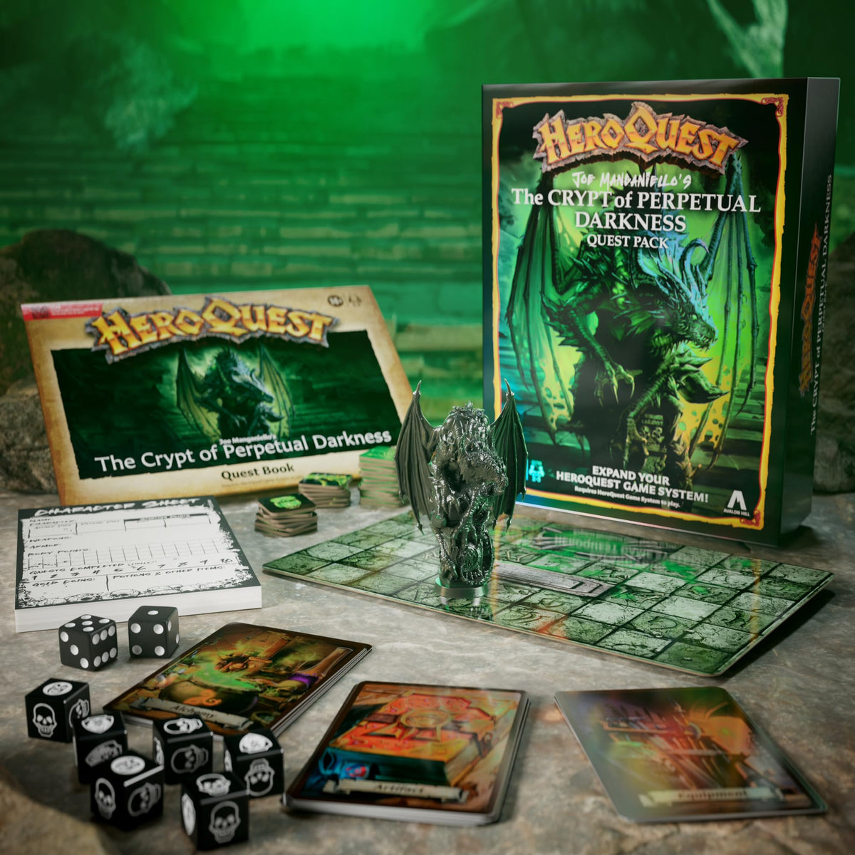 Hasbro HeroQuest foil-embellished cards with dramatic artwork.